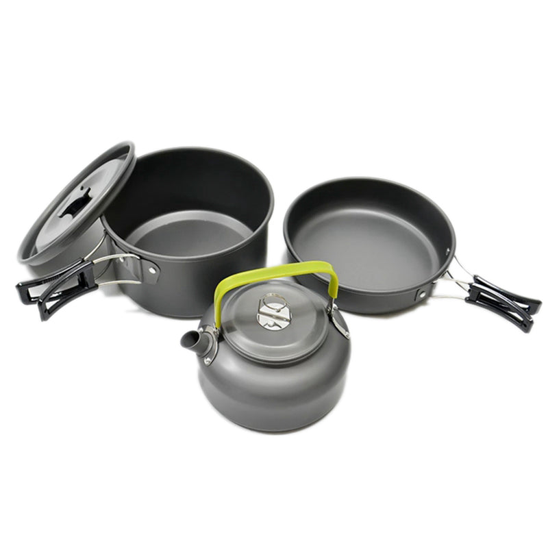 Ultra-Light Aluminium Camping Cookware Set | Pot, Pan & Kettle