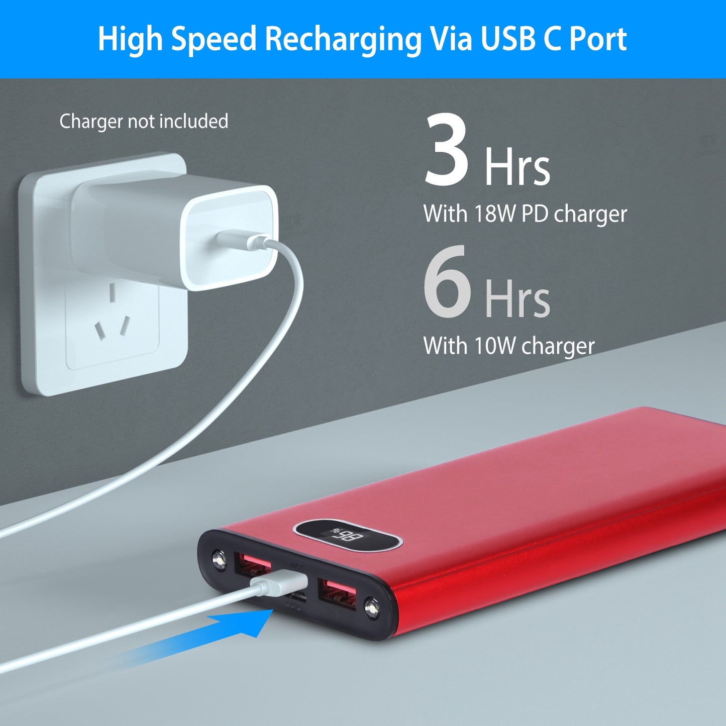 Portable Power Bank With LED Display