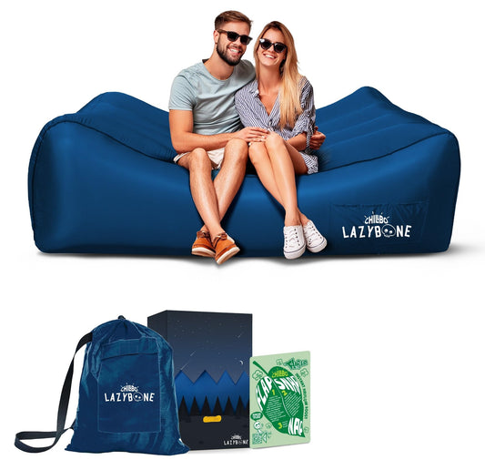 Inflatable Lounger Couch | Flapper Inflation | Camping, Festivals & Beach | Royal Blue