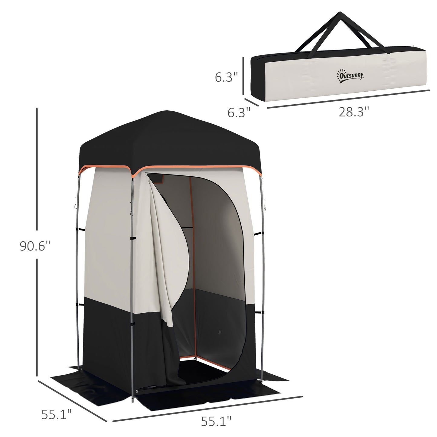 Portable Camping Shower Tent with Solar Bag – Privacy Shelter for Camping, Beach & Outdoors