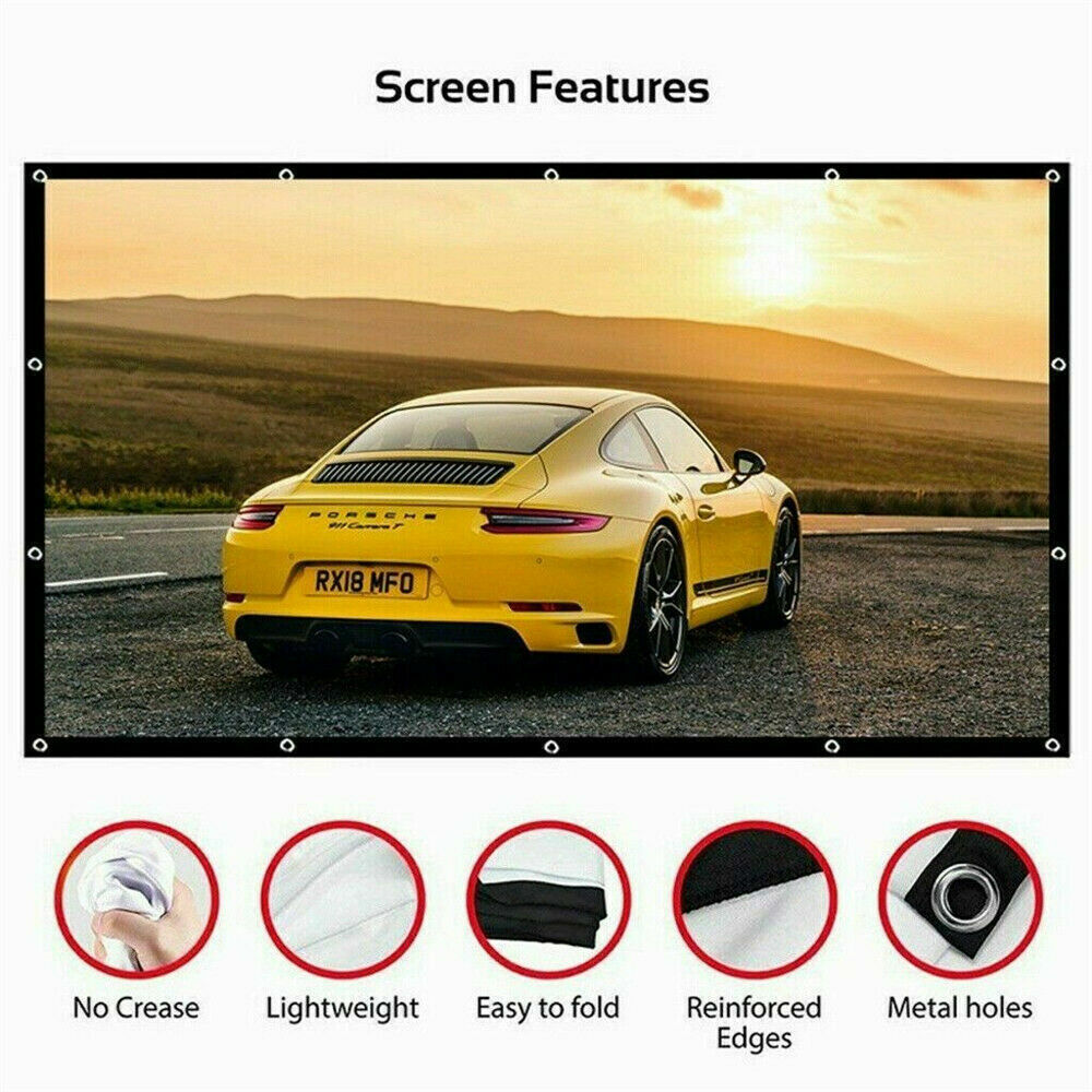 Portable Foldable Projector Screen | 16:9 HD Outdoor Cinema Screen | 60"-150" | The Ember Trail