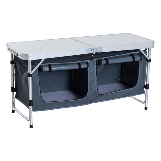 47" Aluminium Portable Camping Table and Storage Organizer