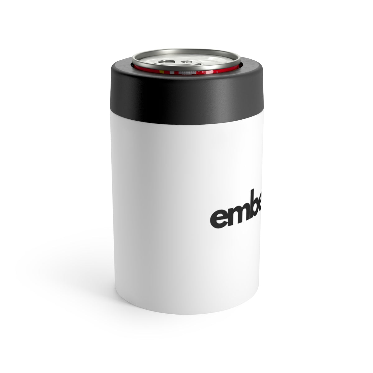 EmberTrail Logo Can Cooler – Insulated Slim Can Holder with Logo (White)
