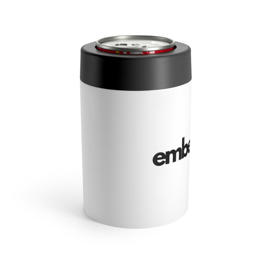 EmberTrail Logo Can Cooler – Insulated Slim Can Holder with Logo (White)