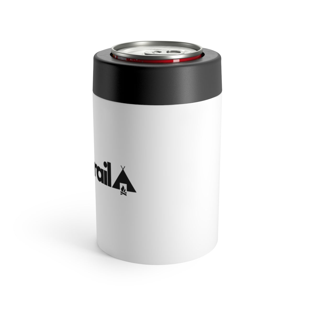 EmberTrail Logo Can Cooler – Insulated Slim Can Holder with Logo (White)