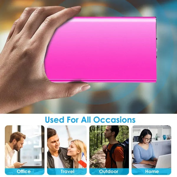 Ultra-Slim 20000mAh Power Bank with Dual USB & LED Flashlight – Travel & Camping Charger