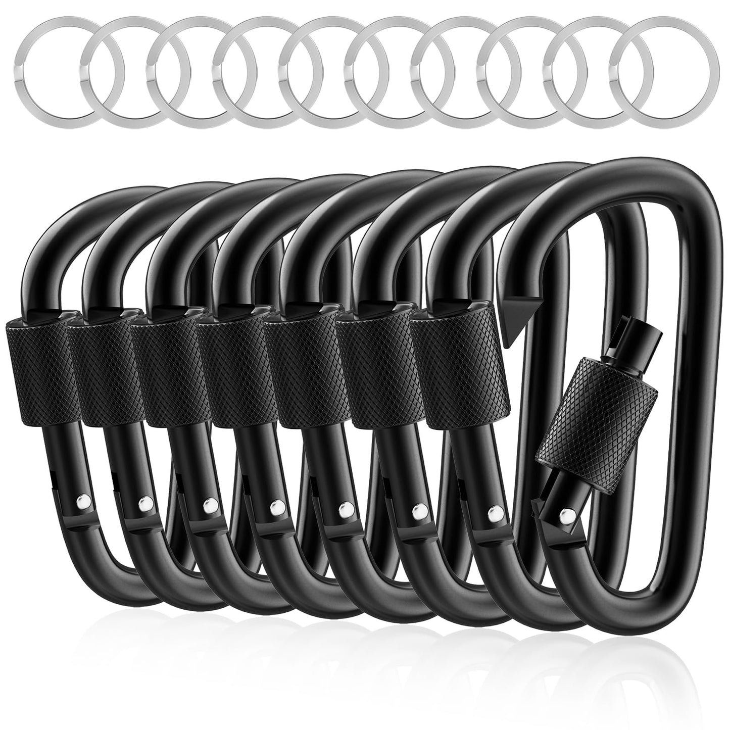 3" Locking Carabiners | Set of 8