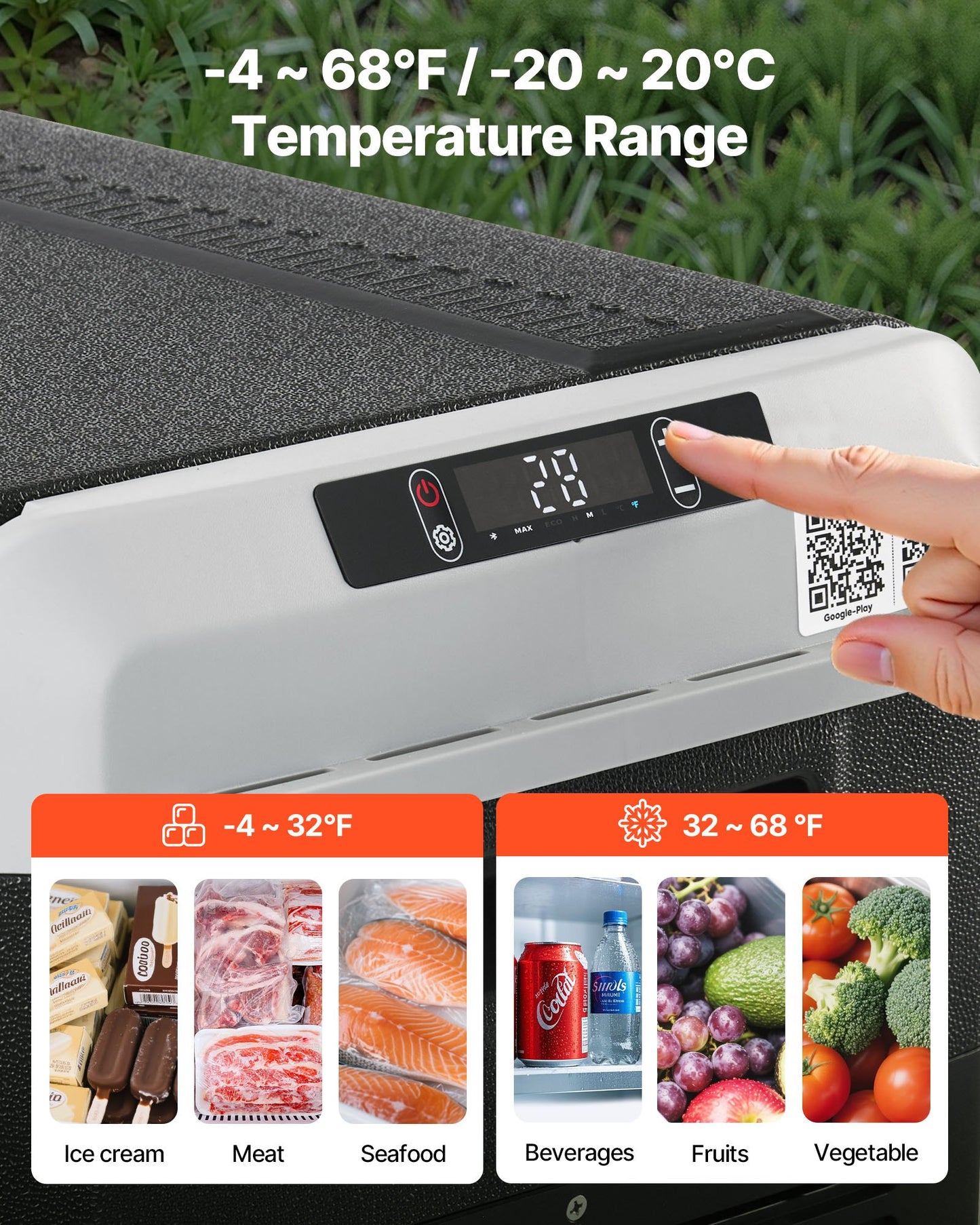 31.7 Quart Portable Compressor Fridge Freezer – 12V Car & Camping Refrigerator