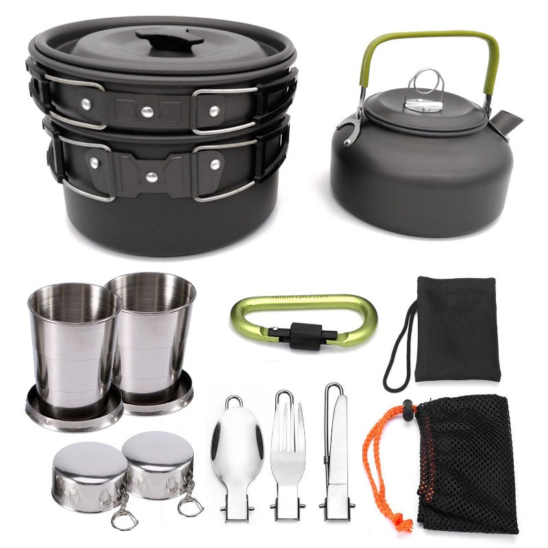 Camping Cookware Set | Pots, Pan & Kettle
